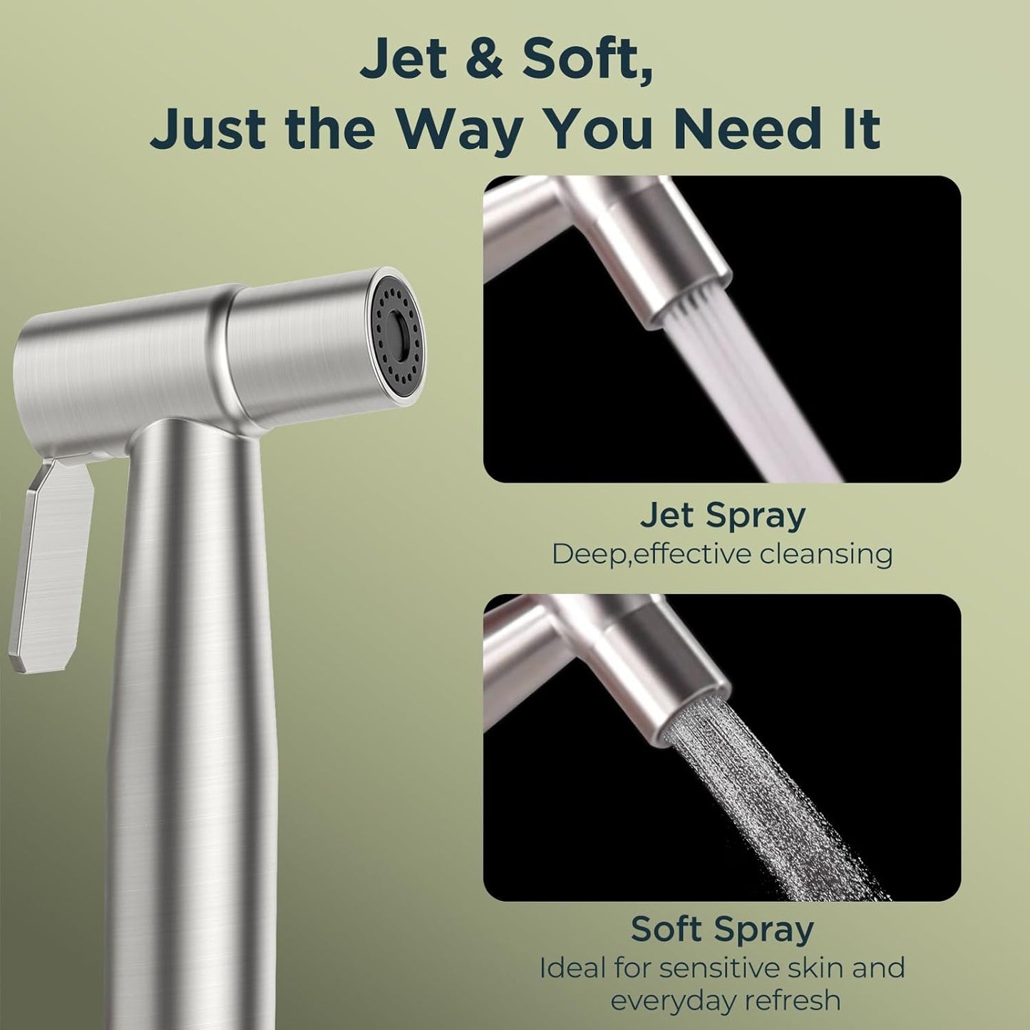 Handheld Bidet Sprayer for Toilet, Stainless Steel Jet Spray Kit Adjustable Pressure, Leak-Proof Jet Spray, Feminine Wash & Muslim Shower, Wall/Toilet Mount, Used for RV Toilets
