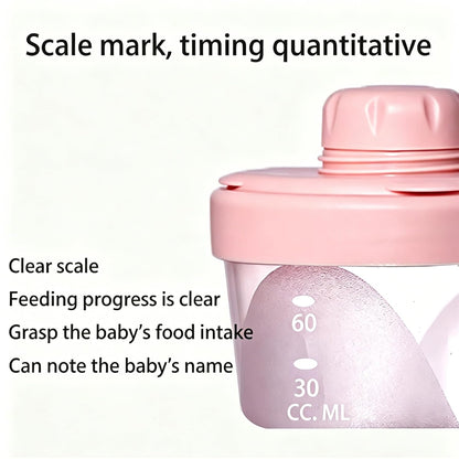 4 Layers Baby Milk Powder Formula Dispenser on The go, Baby Formula Containers for Travel, Formula Holder Mixer, Baby Feeding Snack Storage Container, Portable, Stackable, Non-Spill, BPA-Free