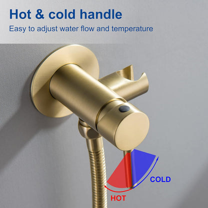 SHAMANDA Handheld Bidet Sprayer for Toilet, Stainless Steel Baby Cloth Diaper Sprayer Kit, Bathroom Toilet Bidet Attachment Set for Bathing Pets Feminine Hygiene, Matte Black BDS01-7