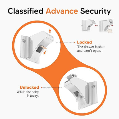 Magnetic Cabinet Locks Baby Proofing (20 Locks + 2 Keys) – Child Proof Cabinet Locks with Easy Adhesive Installation – Child Safety Locks for Kitchen, Cabinets & Drawers with Optional Screws