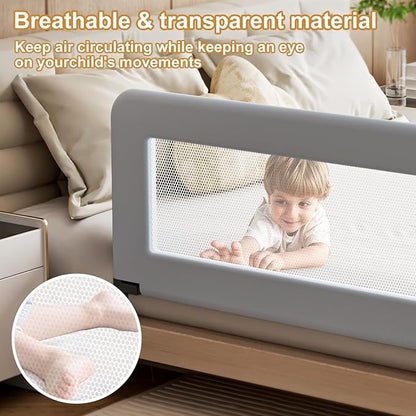 Toddler Bed Guard Rail for Baby - Sturdy Metal Safety Rail for Twin, Crib, Queen, Bunk, Full Side Beds - Kids Guardrail Protector (48 inch)