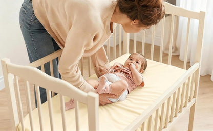 4 Pack Stretchy Bassinet Sheets 20" x 33" Fit for Baby Delight, BCOL, Jimglo, Angelbliss, Maxi-COSI & Most Regular Size Bedside Sleeper- Soft Breathable Fitted Bassinet Sheets - Light Pink & Star