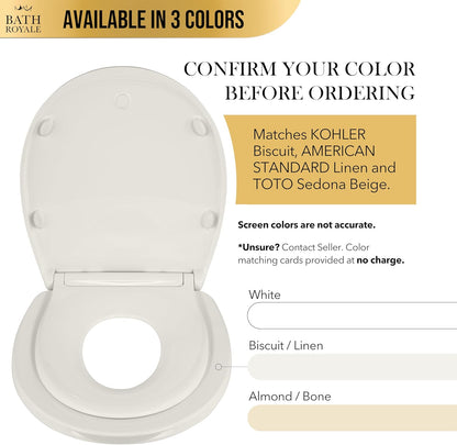 BATH ROYALE Potty Training Seat - Soft Close, Kingsport BR721-00, Elongated White, Adult & Child Combo