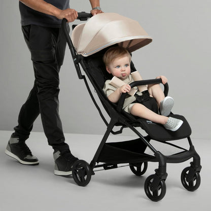 Jeep Altitude Compact Travel Stroller by Delta Children Greenguard Gold, Easy One Hand Fold, Lightweight, Extendable Canopy with Peek-a-Boo Window, Reclining Seat, 4 Wheel Suspension, Olive Green