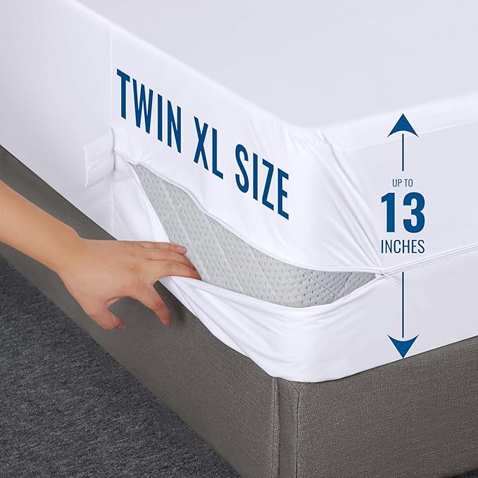 Utopia Bedding Mattress Protector Zippered Twin XL Size (Pack of 4), 100% Waterproof Bed Bug and Dust Mite Proof Mattress Encasement, Absorbent 6 Sided Mattress Cover