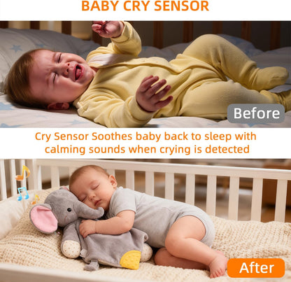 BEREST Unicorn Baby Sleep Soother 4-in-1 Sound Machine with Heartbeat & White Noise|Security Blanket & Pacifier Holder|Soothing Plush Toy for Newborns|Perfect Baby Registry Essential