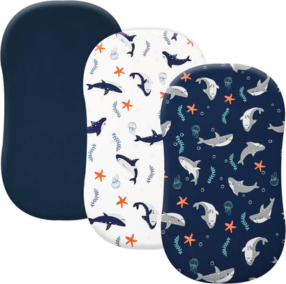 PHF 3 Pack Soft Mini Crib Sheets, Floral & Animal Pack N Play Sheets for Baby Boys Girls, No Slip Universal Fit for Pack N Play, Playard, Portable and Mini Crib Mattresses,Floral & Animal
