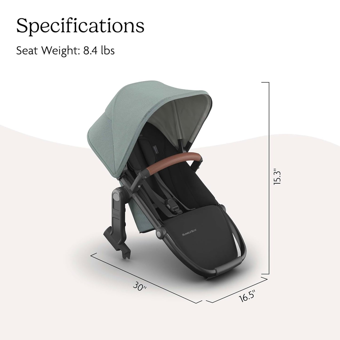UPPAbaby RumbleSeat V3 Second Lower Seat - Compatible with Vista V2 and Vista V3 - All-Weather Seat + Magnetic Buckle – Adapters Included -Owen (Mocha Mélange)