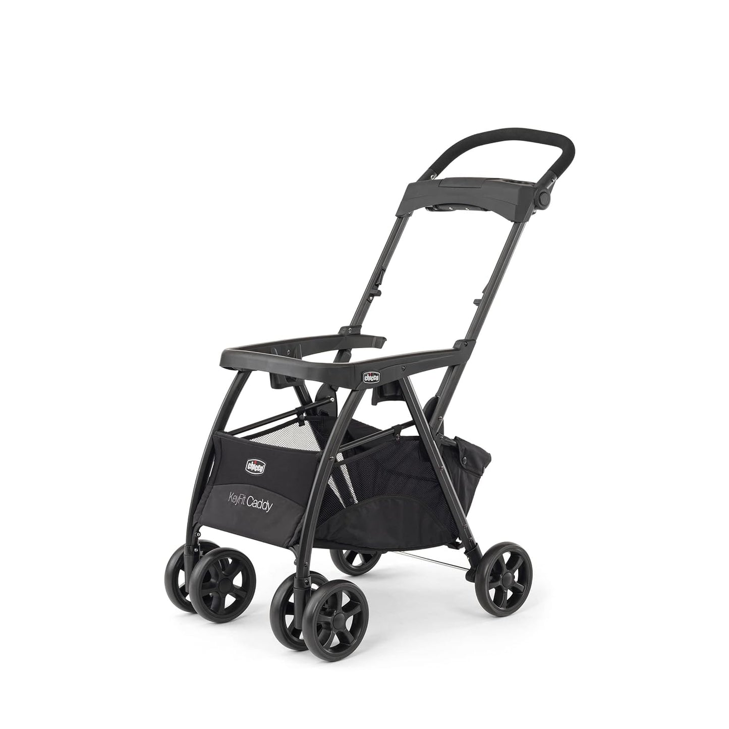 Chicco KeyFit Caddy Frame Stroller, Accepts All Chicco Infant Car Seats, Adjustable Handle, Parent Tray, Black/Black