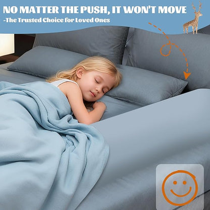 Asatdd Waterproof Bed Rail for Toddlers, Bed Guard Rail, Soft Memory Foam Toddler Bed Bumper for Twin, Full, Queen, King Beds with Washable Cover, 1 Pack