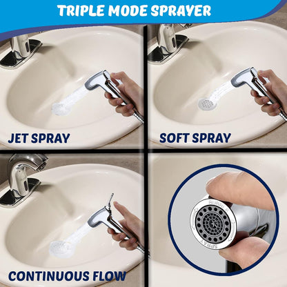 Premium Bidet Sprayer - Handheld Bide Jet Spray for Toilet | Adjustable Water Pressure | Leak-Proof Stainless Steel Toilet Bedit Sprayer | Muslim Shower | Cloth Diaper Washer | Bathroom Bidet