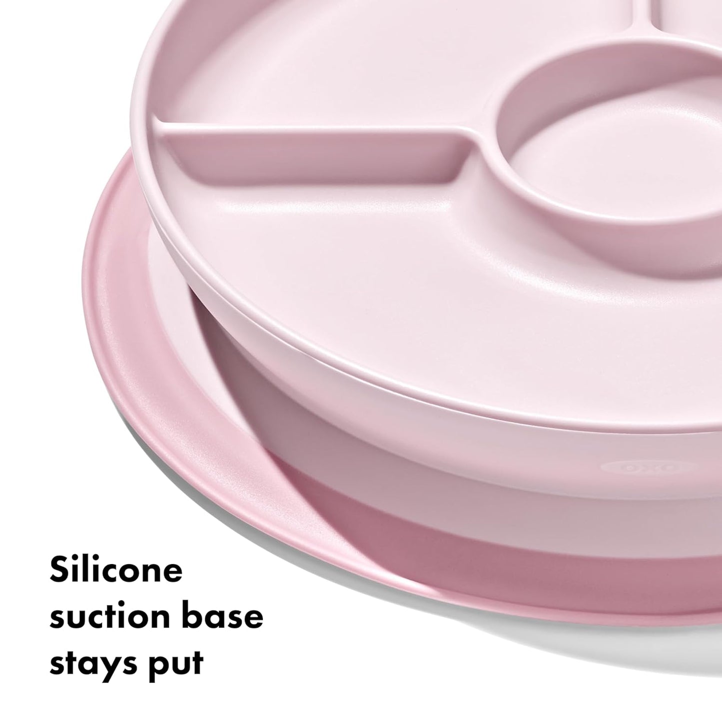 OXO Tot Stick and Stay Suction Divided Plate - Opal