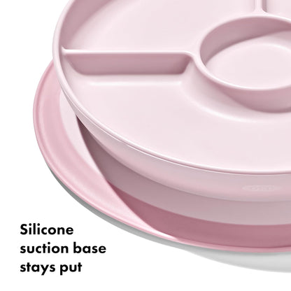 OXO Tot Stick and Stay Suction Divided Plate - Opal