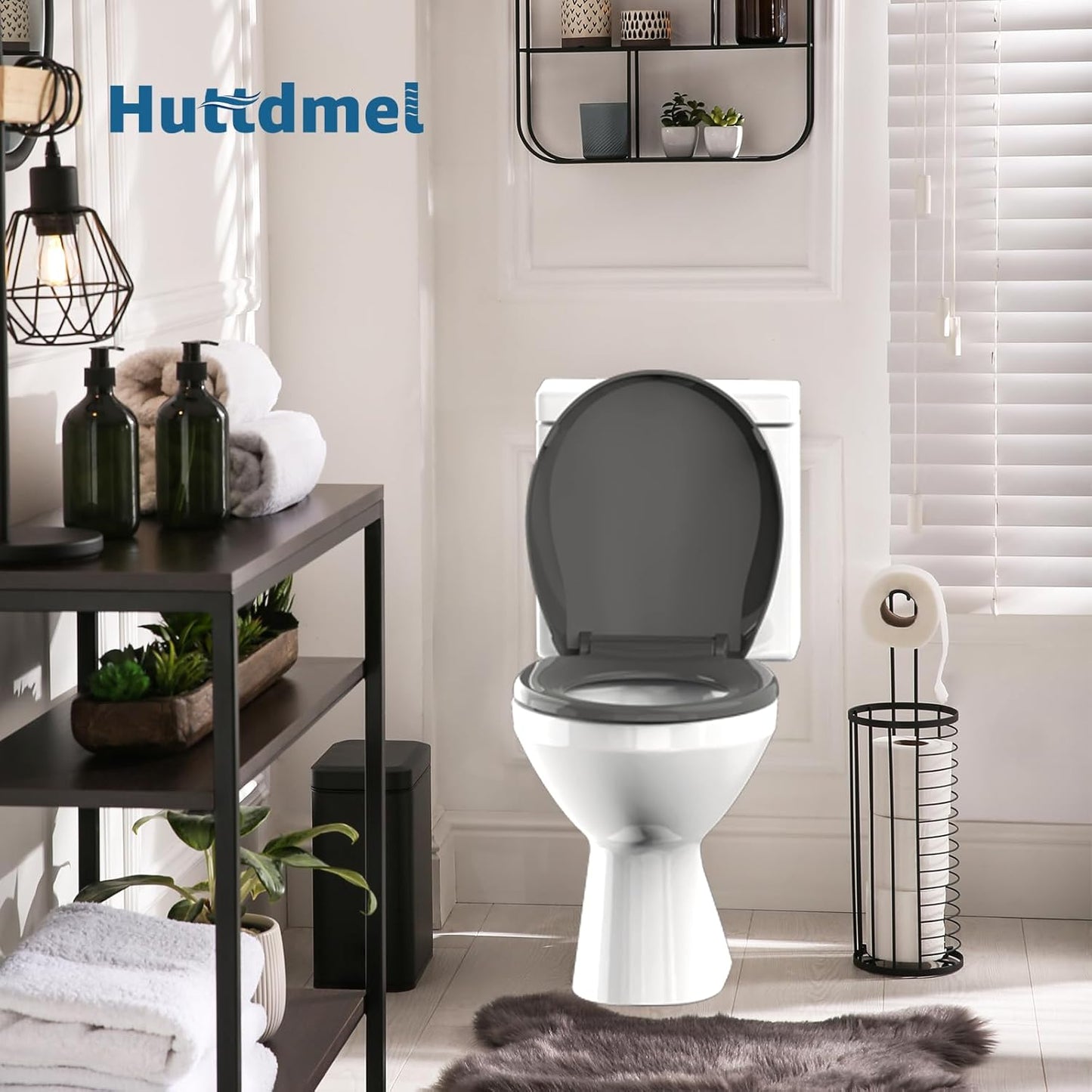 Toilet Seat with Toddler Seat, Potty Training Toilet Seat Round 2 in 1 Soft Close Quiet No Slapping, Magnetic Absorption, Easy to Install and Clean,White
