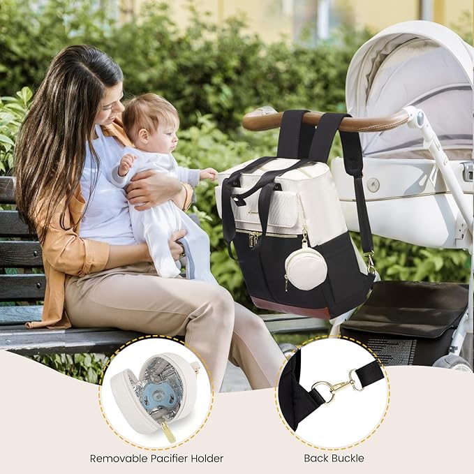 LOVEVOOK Diaper Bag Backpack,Diaper Tote Bag with Insulated Pockets,Baby Bag for Girl Boy with Changing Pad,Large Baby Diaper Bag with Pacifier Case,Anti-Theft Travel Backpack for Women