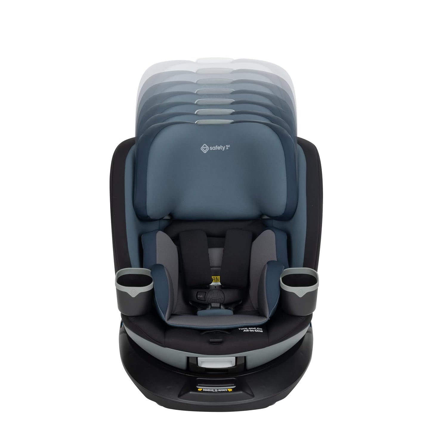 Safety 1st Turn and Go 360 ST Rotating All-in-One Convertible Car Seat, SafetySwivel Technology, SecureTech Installation, 3-in-1 Rear-Facing, Forward-Facing, Booster, 5-100 lbs, Siberian Caviar