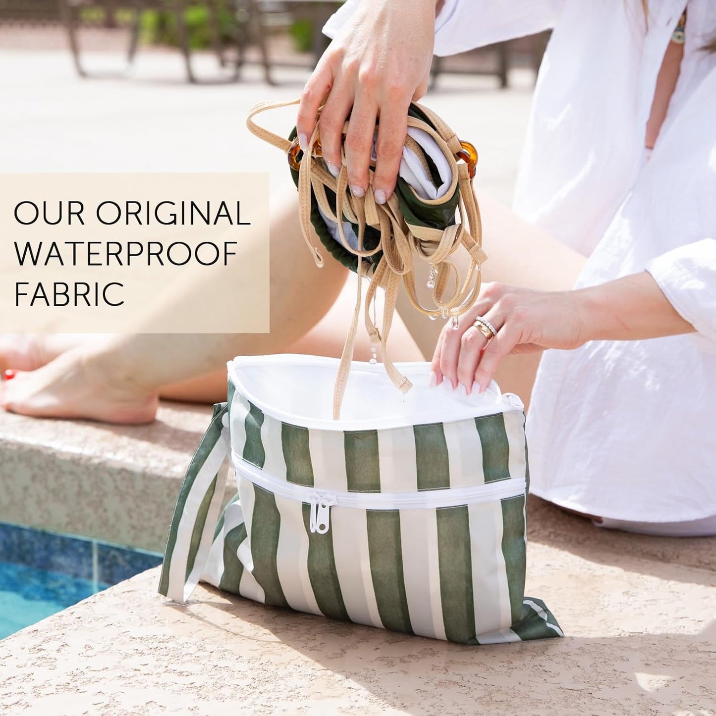 Bumkins Roamio Waterproof Wet Bag for Baby, Travel, Swim Suit, Cloth Diapers, Pump Parts, Pool, Beach, Gym Clothes, Toiletry, Hook to Stroller, Daycare, Zip Reusable Wetdry Packing Pouch, Multi Check - Colors B