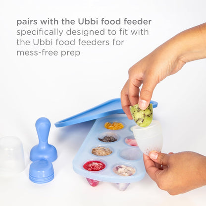 Ubbi Baby Food Feeder & Freezer Tray Set, Infant Teething Relief, BPA-Free, Safely Introduce Solids and Self Feeding, Freezable Popsicle Molds, Dishwasher Safe, Smoothie Purple & Zest Green