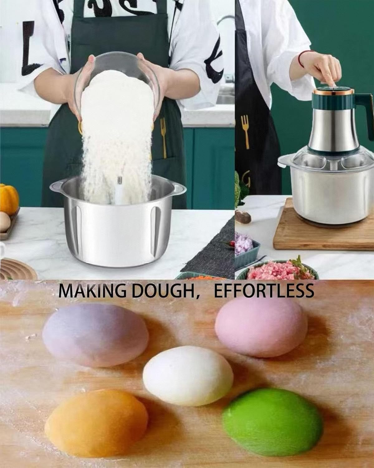 3L Electric Meat Grinder, Stainless Steel Dough Machine, 300w Strong Food Processing Machine, 5-Speed Mode, Used For Dough Stirring, Onion, Meat, Nuts, Fruits, Garlic, Vegetables, Baby Food