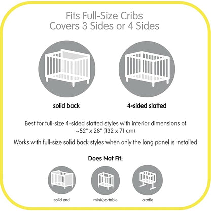 BreathableBaby Breathable Mesh Liner for Full-Size Cribs, Classic 3mm Mesh, Natural Ecru (Size 4FS Covers 3 or 4 Sides)