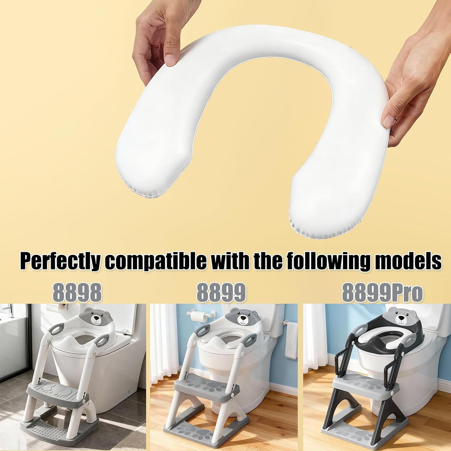 SKYROKU Potty Seat Cushion Replacement - 0.78 inch Thick Soft Padded Toilet Training Seat Cover - Anti-Cold & Comfortable (8838 8839)
