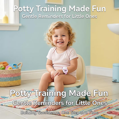 Potty Training Watch for Toddlers, Cute Apple-Shaped Design with 5 Timing Modes (30-180min), Music & Flash Reminders, Magnetic Charging, Compact Screen, Splash-Proof, Gifts for 3-7 Year Old Girls Boys