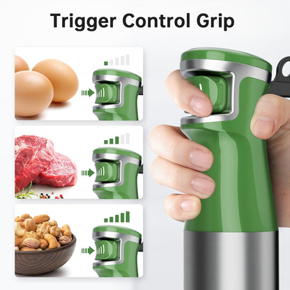 Turelar Immersion Blender Handheld Corded Hand Blenders Set 1100W, Trigger Variable Speed 5 in 1 Stick Emulsifier with Chopper, Whisk and Frother for Soup, Baby Food and Smoothies, Orange