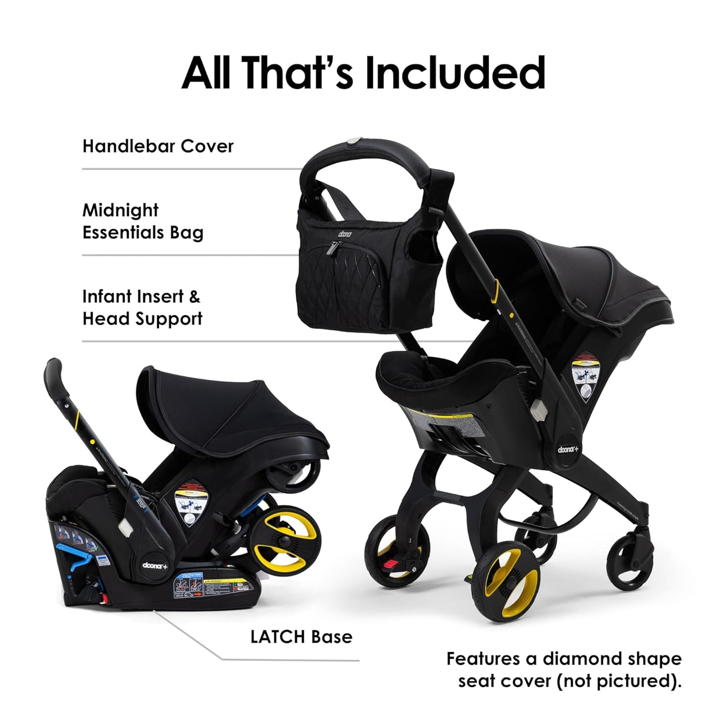 Doona Car Seat & Stroller, Nitro Black - All-in-One Travel System