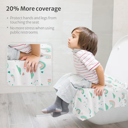 Blissful Diary 20 Pcs Toilet Seat Covers Disposable for Toddlers & Adults, Extra Large Waterproof, Portable Package for Travel, Kids Potty Training(Purple Flowers))