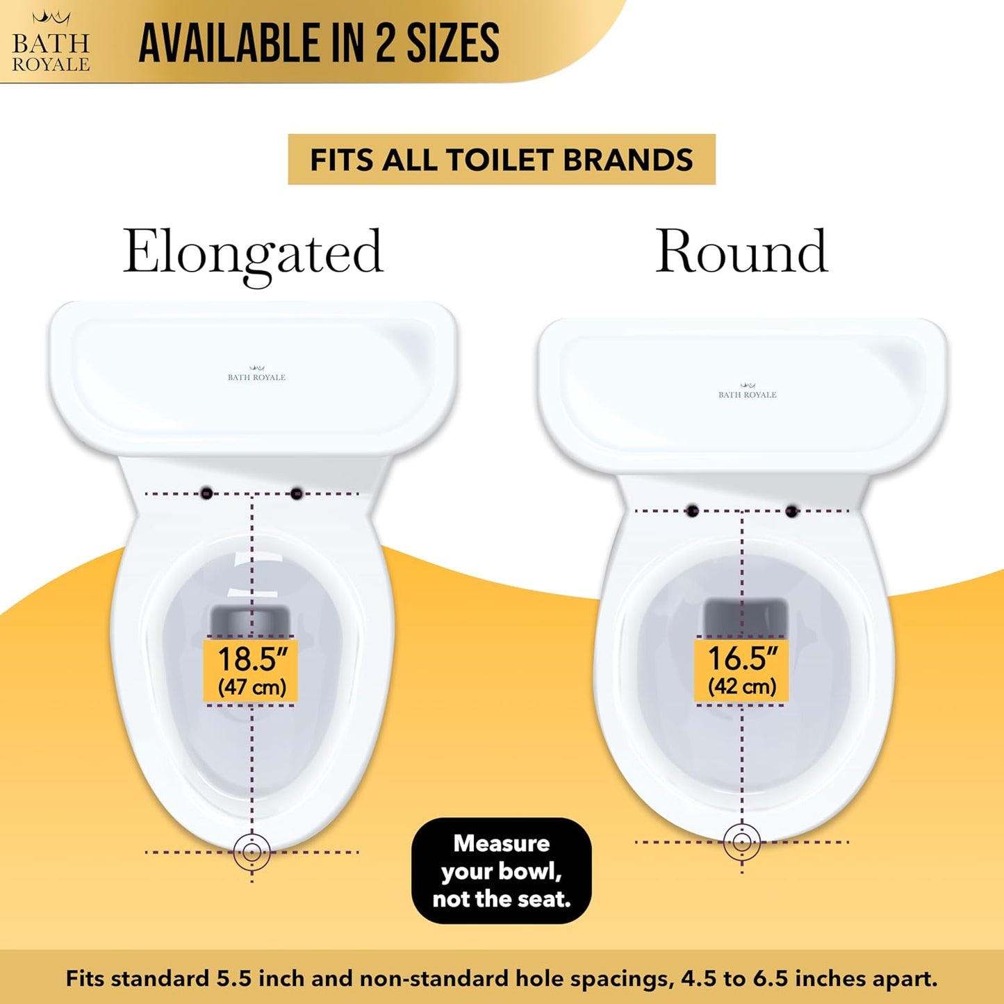 BATH ROYALE Potty Training Seat - Soft Close, Kingsport BR721-00, Elongated White, Adult & Child Combo