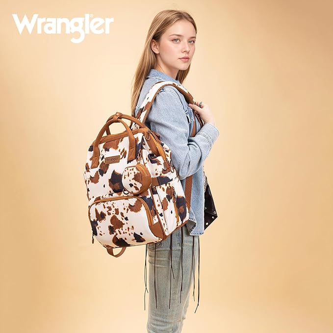 Montana West Wrangler Diaper Bag Backpacks Western Backpack Purses Multi-function Baby Bags for Mom with Waterproof Changing Pad & Pacifier Case