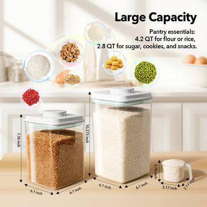 Ankou Formula Container - 1700ml Airtight Formula Dispenser One Button Handy Milk Powder Container BPA-Free Storage Containers with Scoop and Scraper Transparent 730g
