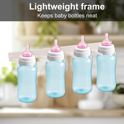 Wall Mount Holder for Dr. Brown's Narrow & Wide-Neck Bottle, Baby Accessories, Waterproof ABS Material Baby Bottle Rack Storage with Fittings for Cabinet Doors or Kitchen Walls
