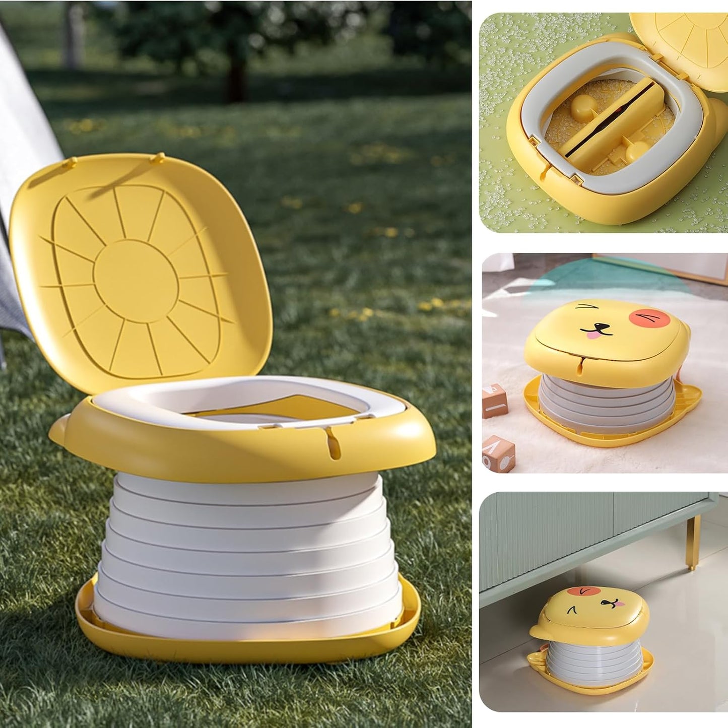 Travel Potty for Toddler Portable Foldable Potty Training Toilet for Boys Girls Baby Kids Children Indoor Outdoor,Pink