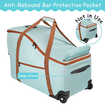 SCTEL Infant Car Seat Travel Bag Fit Doona Car Seat Stroller and Base, Chicco Keyfit 35 and Base, Doona Travel Bag with Wheels, Padded Car Seat Bags for Air Travel, Nuna Travel Bag with Zipper Pocket