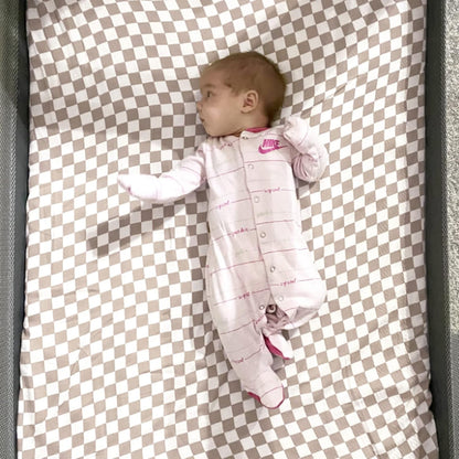LifeTree Crib Sheets for Baby Unisex - Muslin Fitted Crib Sheets Toddler Bed Sheet, 70% Viscose from Bamboo and 30% Cotton, Fits Mini Crib & Pack and Play Playard, Bear, 26in x 38in
