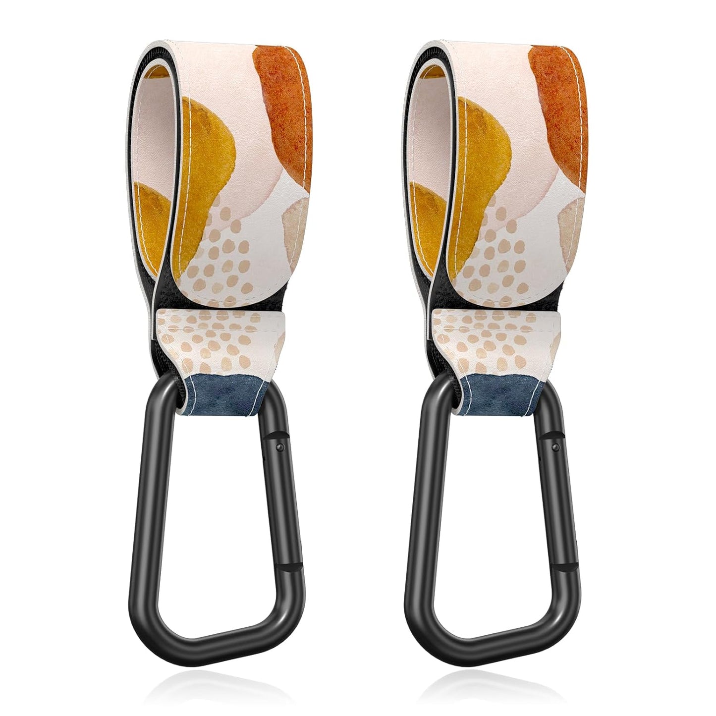 Baby Stroller Hooks for Hanging Bags, Universal Stroller Clips Accessories, Mommy Hook for Diaper Bag, Shopping Cart, Purse, Backpack - 2 Pack, Abstract Leaf