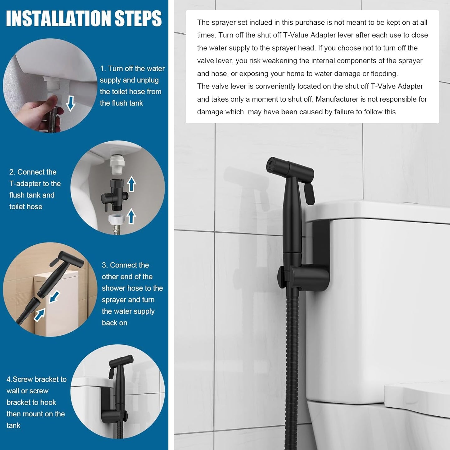 Bidet Sprayer, Toilet Sprayer, Bidet Sprayer for Toilet, Jet Spray for Toilet, Muslim Shower, Ducha para Toilet, Handheld Bidet Sprayer for Toilet (Stain Gold)