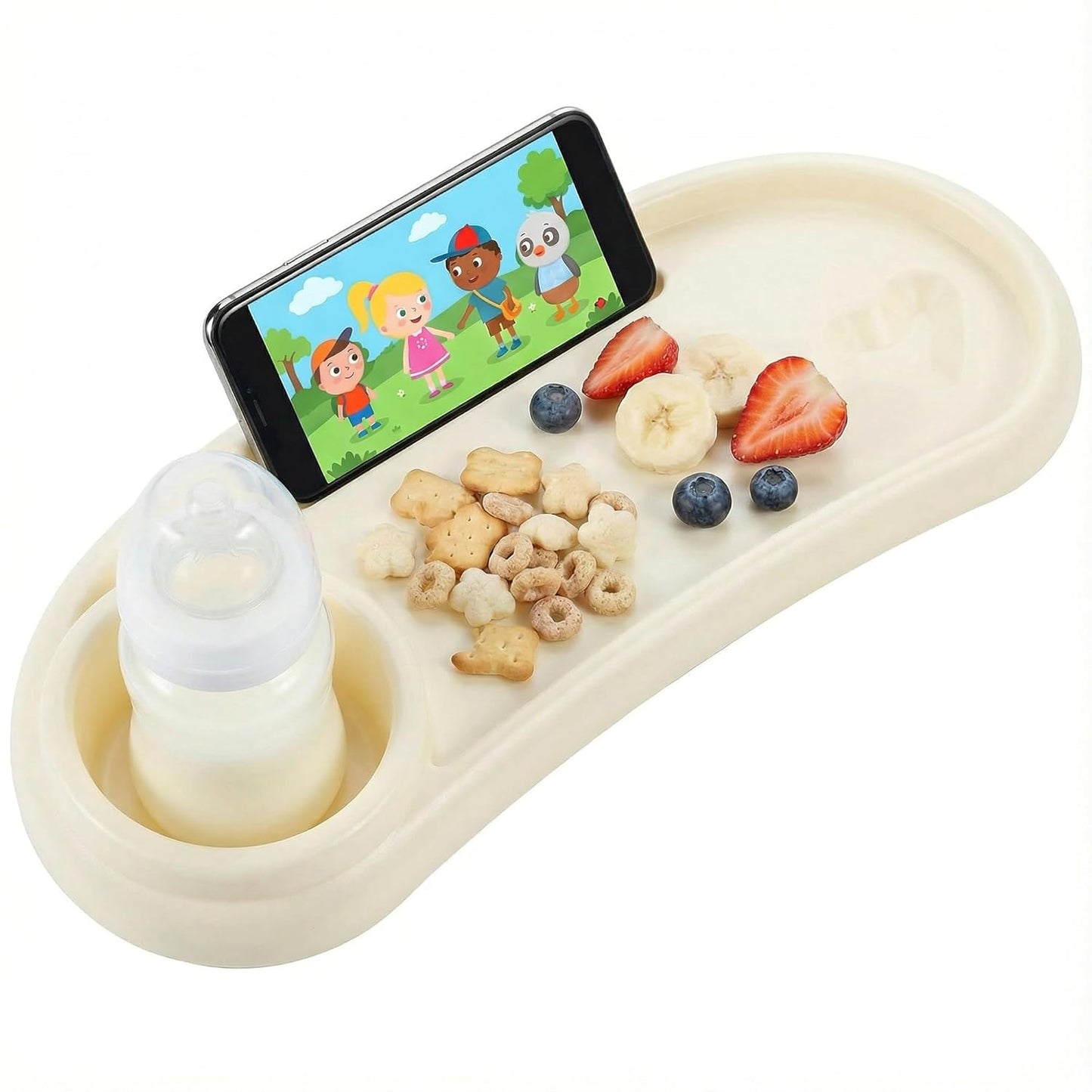 Li & Zhao Universal Stroller Snack Tray Attachment - Universal Snack Tray for Cloud Cup Holder Tray Plastic Accessories for Baby,Toddler(Beige)