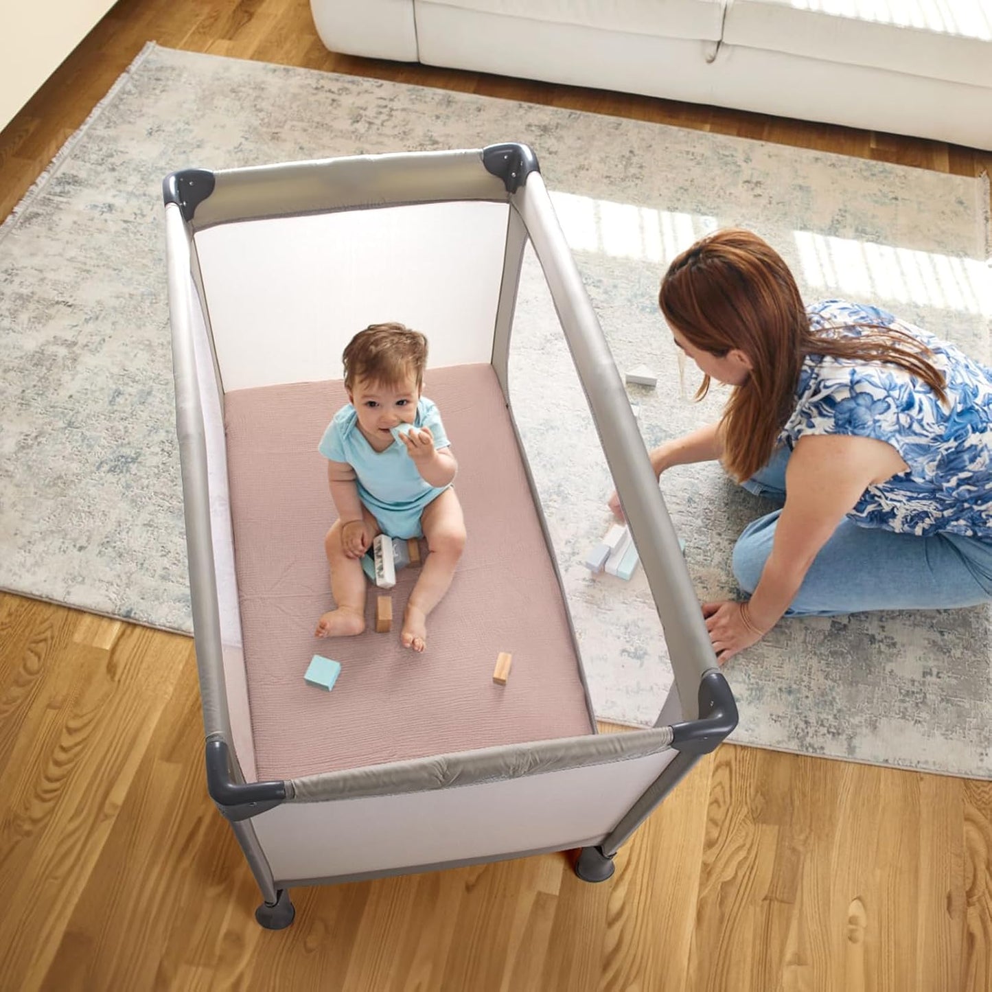lulumoon Muslin Bassinet Sheets for Baby: Soft Bedside Sleeper Bassinet Fitted Sheets for Boys and Girls