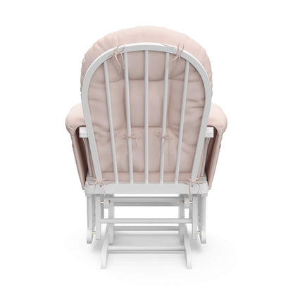 Storkcraft Premium Hoop Glider & Ottoman (White/Gray) — GREENGUARD Gold Certified Nursery Glider, Solid Wood Craftsmanship, Smooth-Gliding, Award-Winning - Colors A