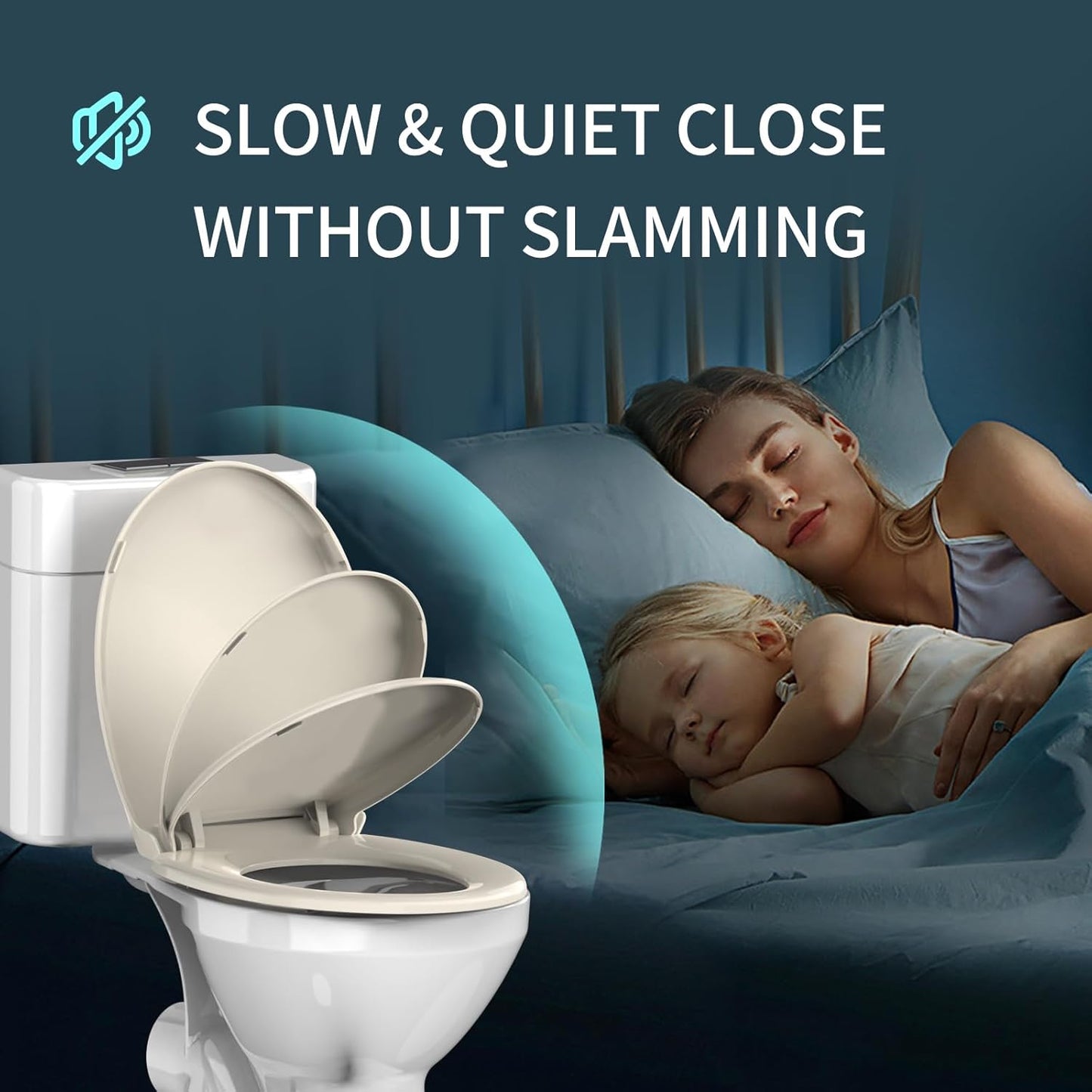 Potty Training Toilet Seat, 16.5" Round White Seat with Built-In Toddler Function, Design for Both Child and Adult,with Detachable Seat Stable .Safe PP Material,Slow Close,Magnets- Round,Easy Install