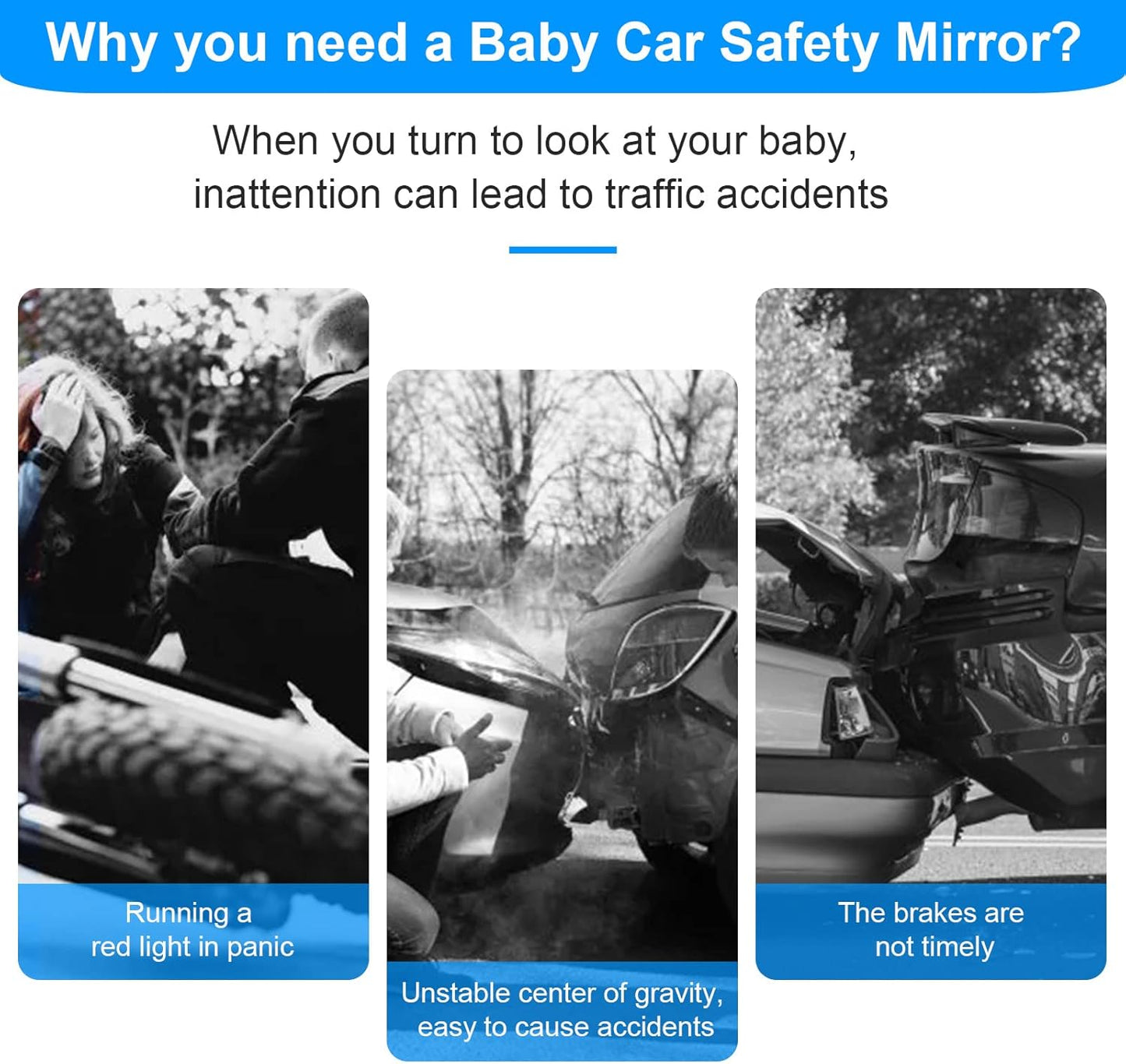 Car Mirror for Baby, Dannisly Back Seat Baby Mirror, Toddler Adjustable Facing Rear View Convex - Accessories, Clip on Windshield or Sun Visor