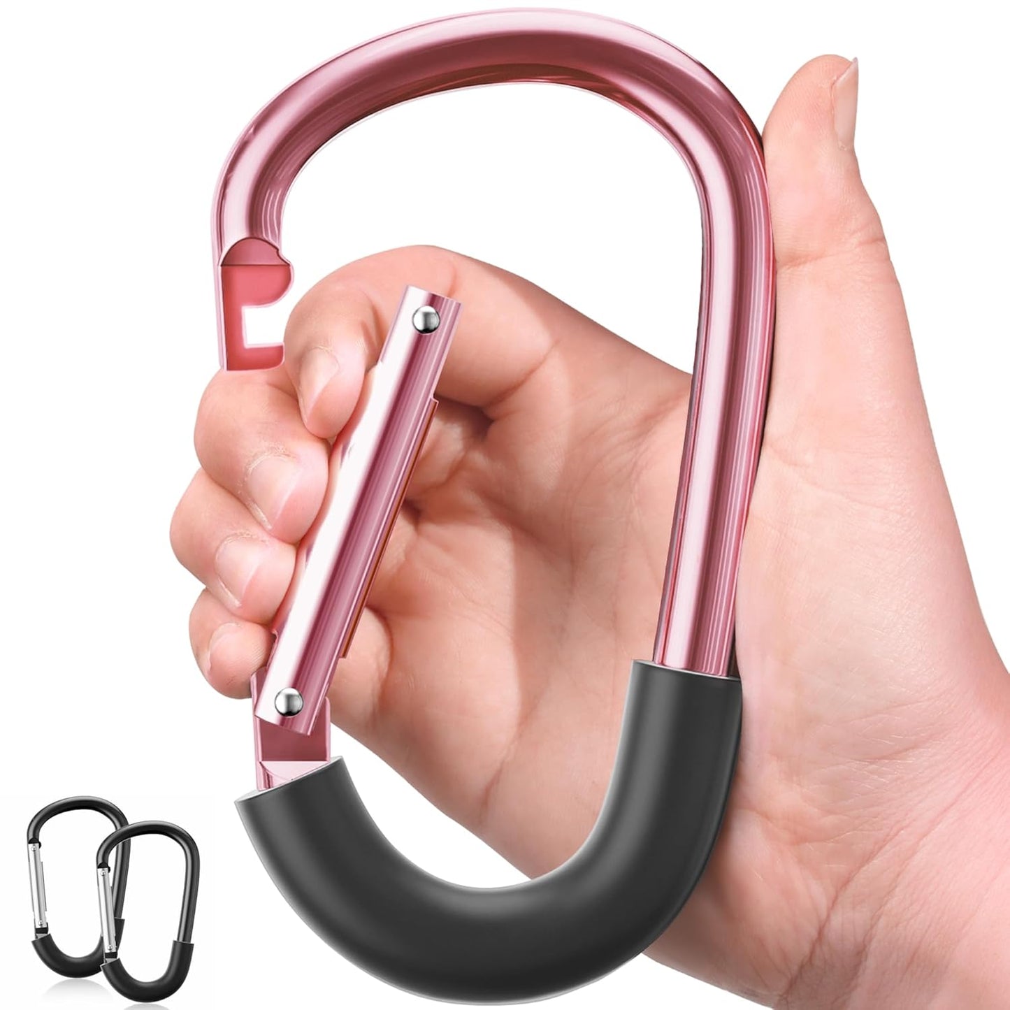 SURDOCA Stroller Hooks, Large Stroller Hooks for Bags, Universal Stroller Clips and Hooks, Mommy Hook for Stroller Heavy Duty, Stroller Accessories for Mom