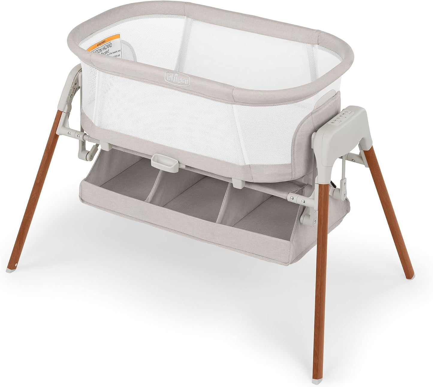 Chicco LullaGlide 3-in-1 Stationary, Gliding, and Portable Baby Bassinet, Waterproof Mattress and Fitted Sheet, Travel Bassinet for Baby Includes Carry Bag, Luna/Grey