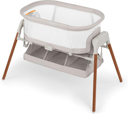 Chicco LullaGlide 3-in-1 Stationary, Gliding, and Portable Baby Bassinet, Waterproof Mattress and Fitted Sheet, Travel Bassinet for Baby Includes Carry Bag, Luna/Grey