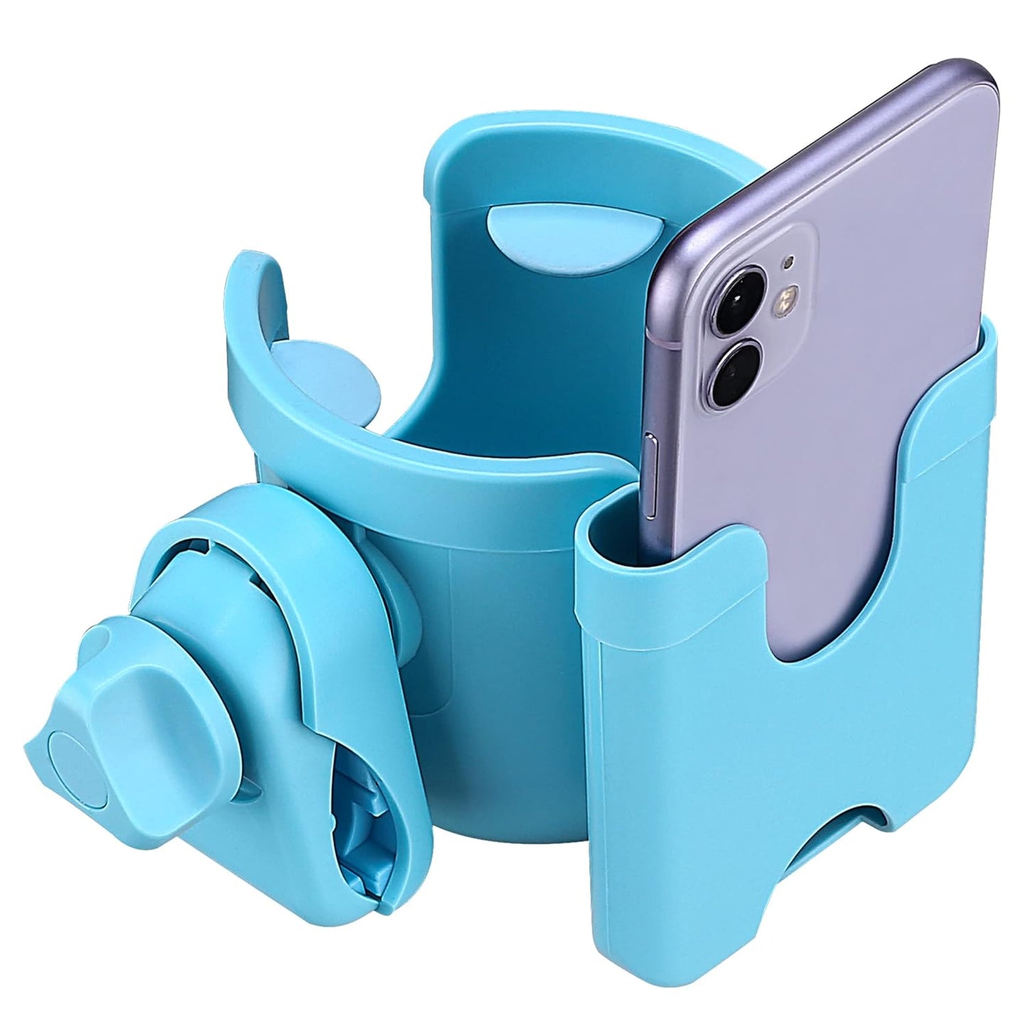 Suranew Adjustable Stroller Cup Holder with Phone Holder for Baby Stroller for Family Members, Walker Purple
