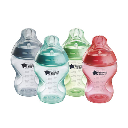 Tommee Tippee Natural Start Anti-Colic 9 oz BPA Free Baby Bottles, 0+ Months, Slow Flow Breast-Like Nipple, Self Sterilizing, Designed for Seamless Transition Between Bottle & Breast, Clear, Pack of 2