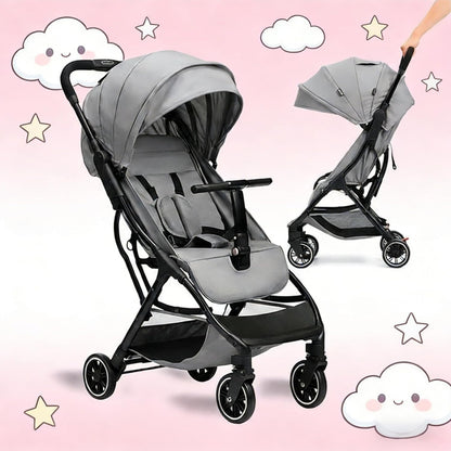 COOL KIDS Portable Stroller with Automatic Fold,Lightweight Umbrella Stroller with Pop Out Sun Canopy,Compact for Travel(Pink)