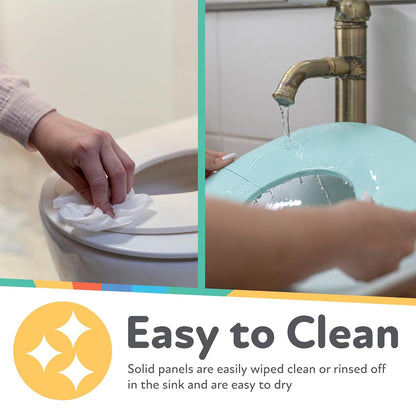 Nuby On-The-Go Portable Potty Seat - Travel Toilet Seat for Boys and Girls 18+ Months - Includes Storage Bag and Disposable Potty Liners - Toddler Travel Essentials - Toddler Potty Training Toilet